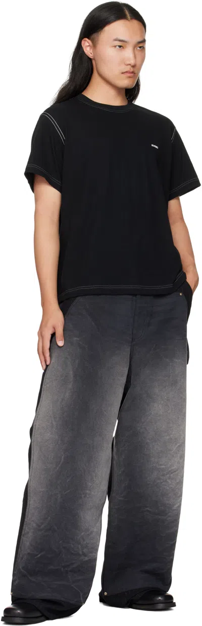 Khoki Black Printed T-shirt In Black