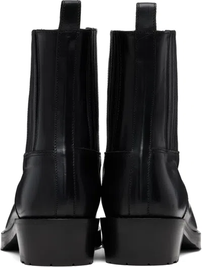 Toga Virilis Ssense Exclusive Black Hard Leather Chelsea Boots In Black