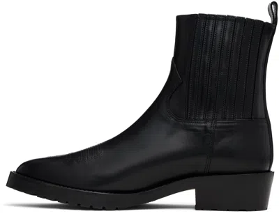 Toga Virilis Ssense Exclusive Black Hard Leather Chelsea Boots In Black