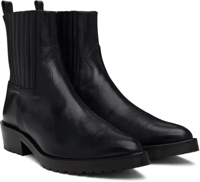 Toga Virilis Ssense Exclusive Black Hard Leather Chelsea Boots In Black