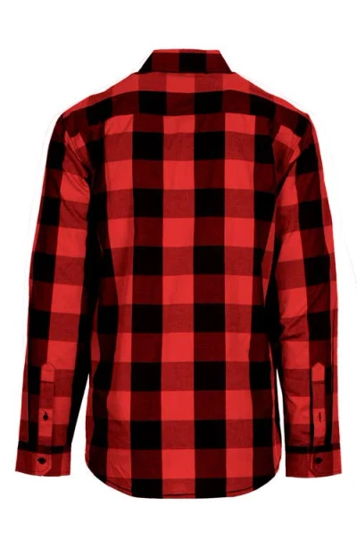Burnside Buffalo Plaid Flannel Button-up Shirt In Red