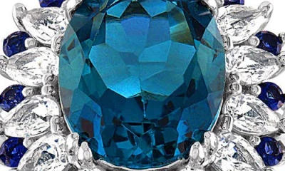 Fzn Sterling Silver London Blue Topaz And Created Sapphire Ring In Multi