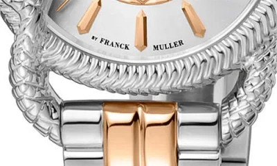 Roberto Cavalli By Franck Muller Two-tone Stainless Steel Swiss Quartz Bracelet Watch, 34mm In Metallic