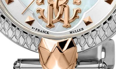 Roberto Cavalli By Franck Muller Two-tone Mother-of-pearl Dial Bracelet Watch, 34mm In Metallic