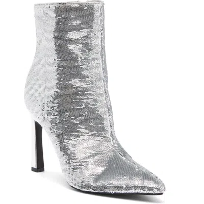 Nine West Balize Pointed Toe Bootie In Silver