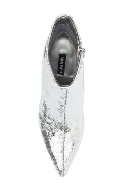 Nine West Balize Pointed Toe Bootie In Silver