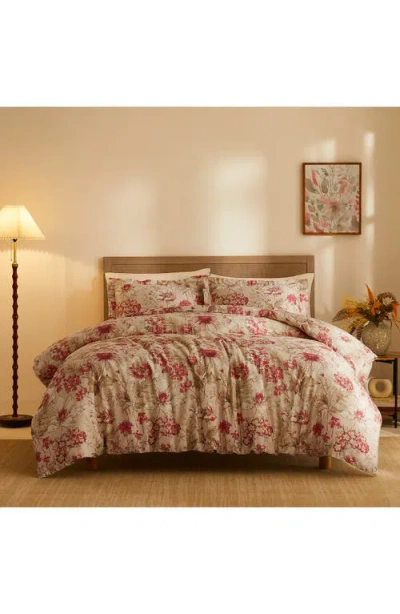 Southshore Fine Linens Skye Collection 3-piece Cotton Duvet Set In Red