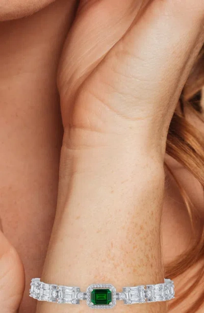 Cz By Kenneth Jay Lane Cubic Zirconia Channel Bracelet In Multi