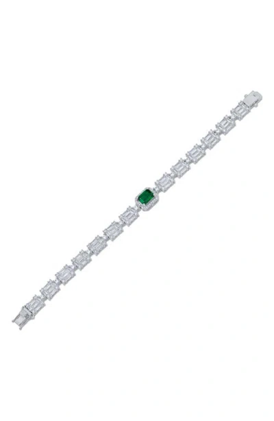 Cz By Kenneth Jay Lane Cubic Zirconia Channel Bracelet In Multi