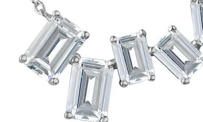 Cz By Kenneth Jay Lane Scatter Emerald Cubic Zirconia Necklace In Silver