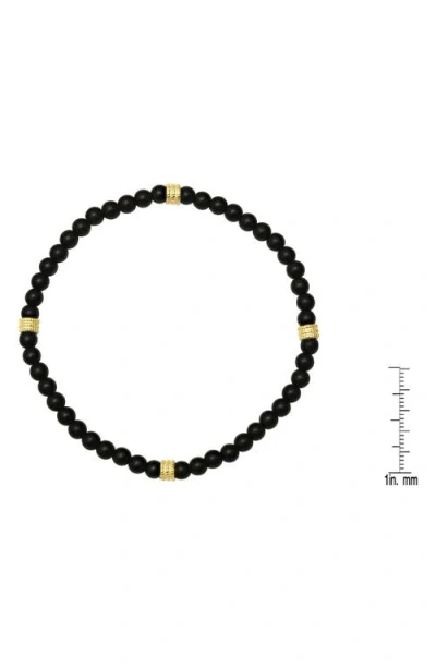 Hmy Jewelry Lava Bead Stretch Bracelet In Black