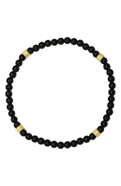 Hmy Jewelry Lava Bead Stretch Bracelet In Black
