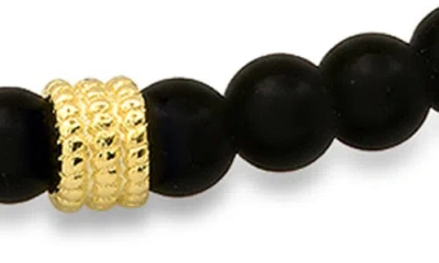 Hmy Jewelry Lava Bead Stretch Bracelet In Black