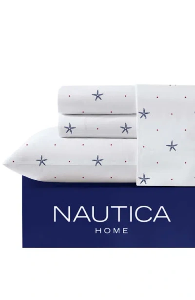 Nautica Star Spangled Coastal 200 Thread Count Cotton Percale Sheet Set In Multi
