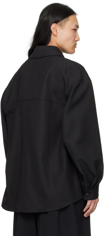 Lgn Louis Gabriel Nouchi Black Wool Overshirt In Black