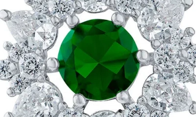 Cz By Kenneth Jay Lane Cubic Zirconia Halo Stud Earrings In Multi