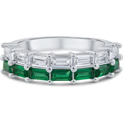 Cz By Kenneth Jay Lane Baguette Cubic Zirconia Double Band Ring In Metallic