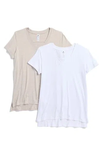 90 Degree By Reflex City View 2-pack High-low T-shirts In White