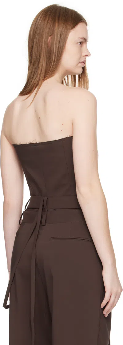 Ottolinger Brown Suiting Bustier Top In Brown