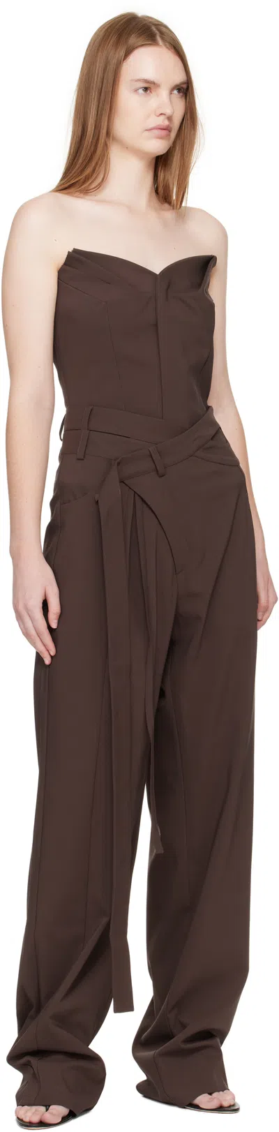 Ottolinger Brown Suiting Bustier Top In Brown