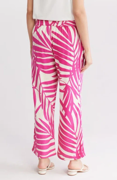 Gemma + Jane Palm Print Pull-on Pants In Multi