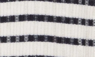Derek Lam 10 Crosby Nebula Sequined Striped Ribbed Wool-blend Cardigan In White