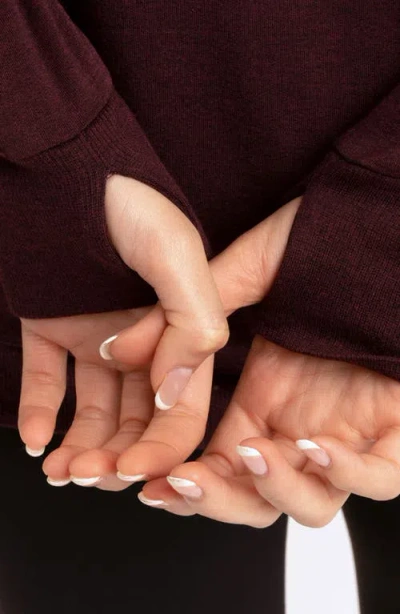 Threads 4 Thought Chevron Stripe Feather Fleece Sweatshirt In Burgundy