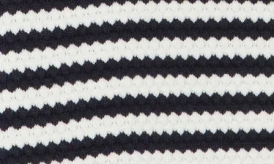 Adrianna Papell Lady-like Stripe Sweater In Blue