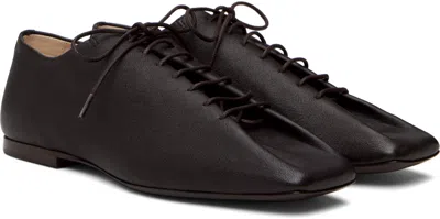 Lemaire Brown Souris Flat Classic Derbys In Black