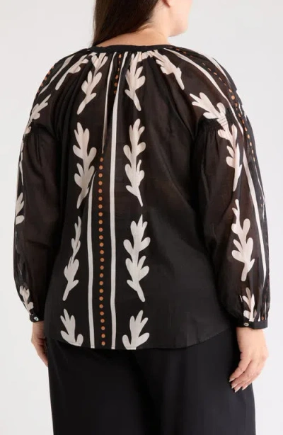 Dr2 By Daniel Rainn Border Print Button-up Shirt In Black