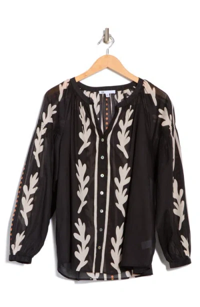 Dr2 By Daniel Rainn Border Print Button-up Shirt In Black