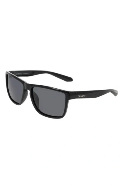 Dragon 58mm Rectangular Sunglasses In Black