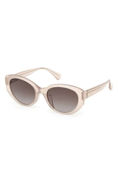 Max Mara 54mm Round Sunglasses In Brown