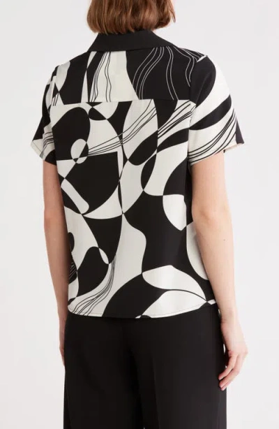 Love By Design Rhythm Short Sleeve Button-up Shirt In Black