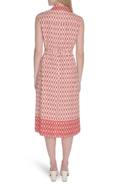 Calvin Klein Sleeveless Midi Shirtdress In Pink