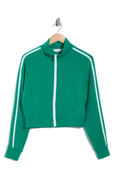 Rdi Contrast Trim Knit Full Zip Jacket In Gold