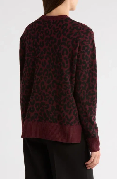 Nordstrom Rack Patterned Crewneck Sweater In Burgundy