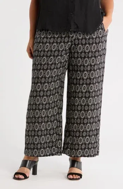 T Tahari Patterned Wide Leg Pants In Multi