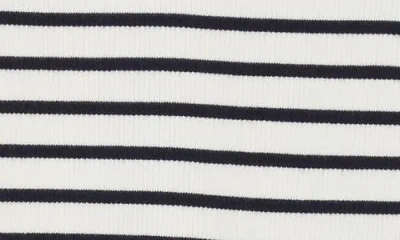 Derek Lam 10 Crosby Tirza Poplin-paneled Striped Ribbed Wool-blend Top In White