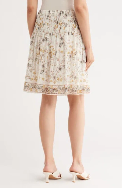 Max Studio Floral Pleated Pull-on Skirt In Multi