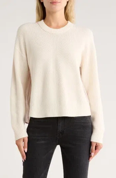 Derek Lam 10 Crosby Lyon Mixed Media Wool Blend Sweater In Neutral