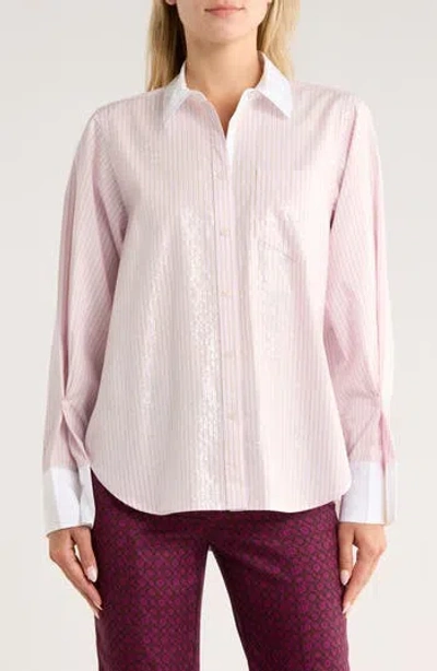 Derek Lam 10 Crosby Wesley Sequin Embellished Button-up Shirt In Pink