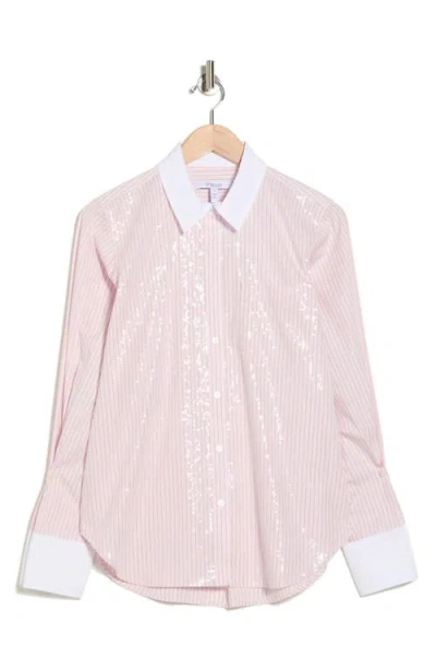 Derek Lam 10 Crosby Wesley Sequin Embellished Button-up Shirt In Pink