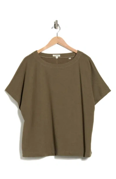 Max Studio Long Sleeve Knit Corduroy Top In Green