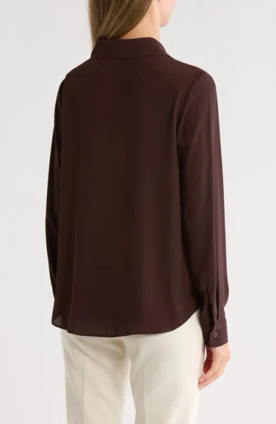 Gemma + Jane Crossover Long Sleeve High-low Top In Brown