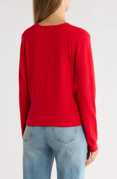 Gemma + Jane Crossover Front Sweater In Red