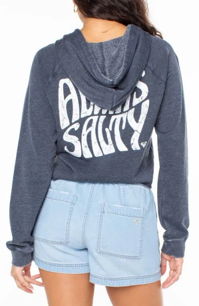 Roxy We Arrived Crop Pullover Hoodie In Blue