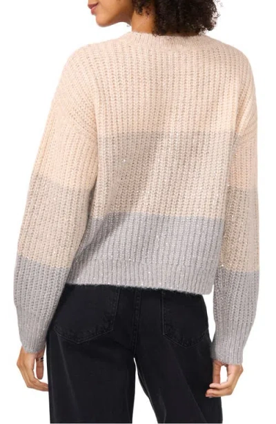 Vince Camuto Sequin Colorblock Stripe Sweater In Multi