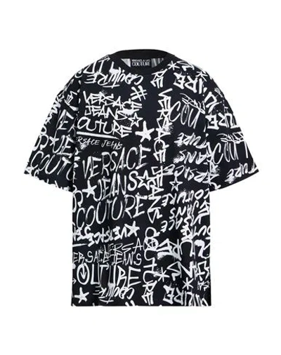 Versace Jeans Couture Logomania Print T Shirt In Black