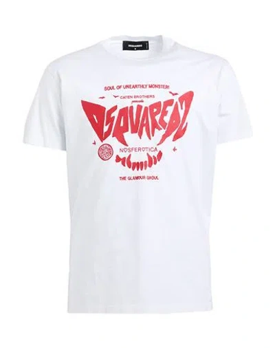 Dsquared2 Man T-shirt White Size L Cotton In White
